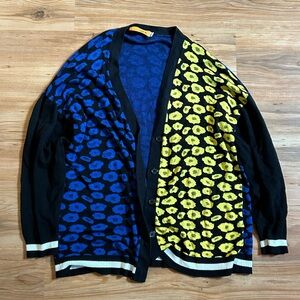 One A Cardigan Sweater Size L- floral bold print